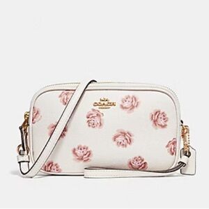 COACH SADIE CROSSBODY CLUTCH WITH ROSE PRINT
COACH F31826